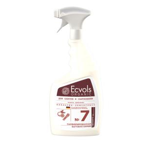 Жидкое средство для чистки сантехники и плитки Ecvols №7 с маслами (лемонграсс-апельсин), 750 мл