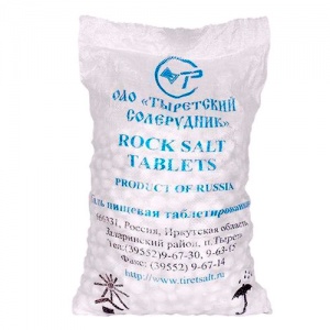 Соль таблетированная Тыретская (Иркутск, РФ), регенерация ионообменных смол, мешок 25 кг